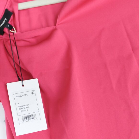 NEW Theory Silk Blend Boxy Fit Stretch Tee – Luxe Workwear/ Everyday Top - Picture 4 of 13